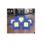 CNL 5 li Paket Kare Sıva Altı Led Spot Aydınlatma 6 WATT Çift Renk 3 Kademe Mavi Günışığı Gece Lambası Armatür