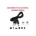 CNL Usb Erkek to 5.5x2.1mm DC Çevirici Kablo Mini Hoparlör Notebook Soğutucu Harici Dvd Usb Hub