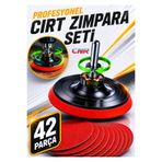 CNR Cırt Zımpara Seti 42 Parça 115 mm Matkap Disk Uyumlu |Profesyonel Full-Set Spiral Taşlama Aparatlı