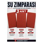CNR Far Parlatma Su Zımparası Seti 3'lü 500 1000 2000 Kum Oto Boya Seramik Metal Ahşap İçin
