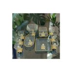 Çnr Home Collection 10 Parça Gold Meral Ayaklı Pasta, Salata , Tatlı, Kase & Sunum Servis Seti