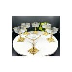 ÇNR Home Collection 6 Adet Metal Ayaklı Magnolia-Kase-Dondurmalık-Şekerlik-Sunumluk