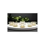 Çnr Home Collection 6'Lı Kahve Yanı Gold Metal Ayaklı Lokumluk Şekerlik