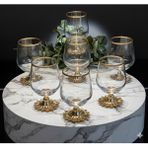 Çnr Home Collection Gold Ayaklı Kahve Yanı Su Bardağı - Gri - Gold
