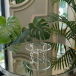 Çnr Home Collection Lüks Metal Ayaklı Çiçekli Kahve Yanı Lokumluk & Çikolatalık – Yüzük Yükseltici, Dekoratif Sunumluk Gold - Gümüş