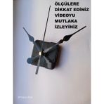 Cnr Shop Duvar Saati Mekanizması, 18 mm Şaft Sessiz Çalışır Akar Mekanizma Akrep-Yelkovan-Saniye-(Askısız) - Siyah