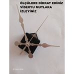 Cnr Shop Duvar Saati Mekanizması, 22 mm Şaft Sessiz Çalışır Akar Mekanizma Akrep-Yelkovan-Saniye-(Askılı) - Gümüş