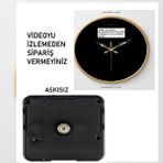 Cnr Shop Saat Mekanizması 14 mm Şaft Boyu Akar Sessiz Duvar Saat Mekanizması, Akrep-Yelkovan-Saniye-(Askısız) - Altın