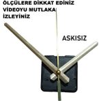 Cnr Shop Saat Mekanizması 14 mm Şaft Boyu Duvar Saat Mekanizma Sessiz Çalışır Akrep-Yelkovan-Saniye-(Askısız) - Altın