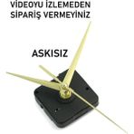 Cnr Shop Saat Mekanizması 14 mm Şaft Boyu Sessiz Çalışır, Akar Saat Motoru Akrep-Yelkovan-Saniye-(Askısız) - Altın
