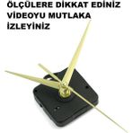 Cnr Shop Saat Mekanizması 18 mm Şaft Boyu Akar Sessiz Çalışır, Saat Makinesi, Akrep-Yelkovan-Saniye-(Askılı) - Altın