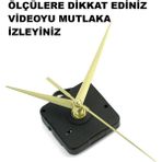 Cnr Shop Saat Mekanizması, 18 mm Şaft Sessiz Çalışır Akar, Saat Motoru Akrep-Yelkovan-Saniye-(Askılı) - Altın
