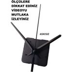 Cnr Shop Saat Mekanizması 22 mm Şaft Boyu Akar Sessiz Çalışır, Akrep-Yelkovan-Saniye-(Askısız) - Siyah