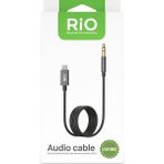 Çnrline Riotech Lightning Girişli 3.5Mm Aux Ses Kablosu - Araç Ve Kulaklık İçin 1 Metre Ses Aktarım Kablosu-A2 - Siyah