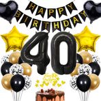 Cnrose 40. doğum günü dekorasyonu, erkek ve kadın için, pasta dekorasyonu, hediye, pembe altın balon - 40. yıl kutlama
