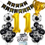 Cnrose Futbol Balonu 11. Doğum Günü Altın Helyum Balonu 11 Doğum Günü Genç Kek Topu Futbol Doğum Günü Dekorasyonu 11 Yaş Çocuk Doğum Günü Parti Dekorasyonu 11. Doğum Günü Dekorasyonu Futbol Pasta Dekorasyonu