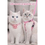 CNSZ Kedi Tasması ve Gezdirme Seti Kayışlı 1.55cm Takım