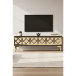 cnyr TSA1237ATG - LEMTV120 TV STAND, TV SEHPASI ANTRASİT - TRAVERTEN - GOLD 120CM