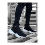 Co Shoes Ba0401 Bağcıksız Rahat Yüksek Taban Siyah Erkek Spor Yarım Bilek Bot