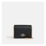 Coach Mini Wallet On A Chain Zincir Askılı Mini Çanta - Siyah