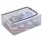 COAINNER Dolap için Ayakkabı Düzenleyici, Metal Çerçeveli Ayakkabı Saklama Kabı Kutuları, Şeffaf Kapak, Katlanabilir, İstiflenebilir (1 Paket)