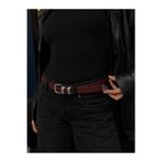 coaksco Kadın Eskitme Silver Bordo Çift Köprülü Trend Jean & Pantolon & Etek & Ceket & Şort Kemeri