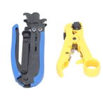 COAX Crimper Tool Kit 20 PC Ile Ayarlanabilir Koaksiyel Kablo Suçlu Striptizci F RG6 Konektörleri