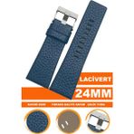 Cobra 22MM 24MM 26MM 27MM 28MM 29MM 30MM 32MM Diesel Saat Uyumlu Lacivert Renk Deri Saat Kordonu Dzs - 24 mm