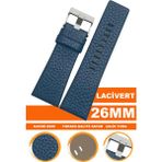 Cobra 22MM 24MM 26MM 27MM 28MM 29MM 30MM 32MM Diesel Saat Uyumlu Lacivert Renk Deri Saat Kordonu Dzs - 26 mm