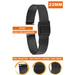 COBRA 22mm Fossil-Welder-Casio-Seiko-Omega-Armani Saat Uyumlu İnce Metal Hasır Saat Kordonu INCHSR22