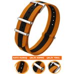 COBRA 22mm Fossil-Welder-Casio-Seiko-Omega-Armani Saat Uyumlu Nato Tekstil Kumaş Saat Kordonu 22MODEL1