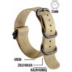COBRA 22mm Fossil-Welder-Casio-Seiko-Omega-Armani Saat Uyumlu Zulu Nato Tekstil Saat Kordonu ZULU-22mm