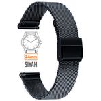 COBRA 24mm Fossil-Welder-Casio-Seiko-Omega-Armani Saat Uyumlu Kalın Metal Hasır Saat Kordonu KLNHSR24