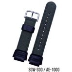 COBRA Casio Sgw300 / Casio Ae1000 Saat Uyumlu Siyah Renk Kumaş Tekstil Saat Kordonu Kayışı