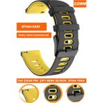 Cobra Huawei Watch Gt Gt2 Gt3 Gt4 Gt5-Xiaomi Redmi Watch 5 Active-Lite Uyumlu 22MM Silikon Saat Kordonu Kayışı A5622MM - Siyah - Sarı
