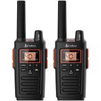 Cobra RX380 Walkie Talkies - Şarj Edilebilir, 40 Önceden Ayarlanmış Kanal, Uzun Menzilli 8 KM İki Yönlü Telsiz Seti (2'li Paket), Siyah