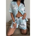 Coccolarsi Colori Del Mondo Saten Kısa Pijama Takımı CDM2131 - Bebe Mavisi