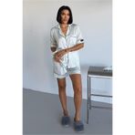 COCCOLARSI Sogni Lineari Saten Kısa Pijama Takımı LDN08