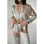 Coccolarsi Sogni Lineari Saten Uzun Pijama Takımı LDK10 - Açık Kahve - XL