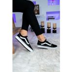 Cochines Kadın Erkek Siyah Beyaz Keten Spor Ayakkabı Sneaker