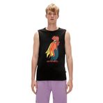 Cockerel Tank-Top Siyah Baskılı Erkek Atlet