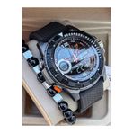 Cockpit EXTREME 10 ATM Havuz Deniz Kullanılabilir,Siyah Silikon Kordon,SPOR Erkek Dijital Kol Saati+Bileklik