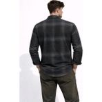 Cococan8 Erkek Oduncu Gömlek Slim Fit Uzun Kol Ekose Desen Gri Akrilik Kumaş Yumuşak Dokulu - Gri-30322