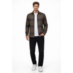 Cococan8 Erkek Oduncu Gömlek Slim Fit Uzun Kol Ekose Desen Koyu Kahve Akrilik Kumaş Yumuşak Dokulu - 3XL - Çok Renkli