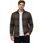 Cococan8 Erkek Oduncu Gömlek Slim Fit Uzun Kol Ekose Desen Koyu Kahve Akrilik Kumaş Yumuşak Dokulu - Çok Renkli