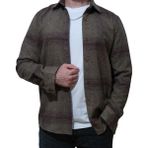 Cococan8 Erkek Oduncu Gömlek Slim Fit Uzun Kol Ekose Desen Koyu Kahve Akrilik Kumaş Yumuşak Dokulu - XL - Çok Renkli
