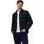 Cococan8 Erkek Oduncu Gömlek Slim Fit Uzun Kol Ekose Desen Siyahlı Yumuşak Dokulu - Siyah Ekose - XL