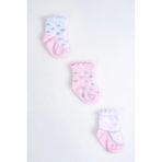 Cocole Socks Kız Çocuk Soket Çorabı 3’lü Set – Pamuklu Fırfırlı Bilek & Simli Yıldız Desenli - 0 - 1 Yaş - Çok Renkli
