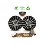 Coconut Products 2 Adet Zebra Design Hindistan Cevizi Kasesi Ve Kase Altlığı - Coconut Bowl - Bowl Kasesi - Çerezlik