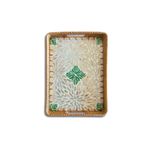 Coconut Products by jda Green & White Design Sedef Kaplama Rattan Dikdörtgen Tepsi